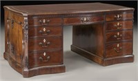 Chippendale style mahogany partner's desk,