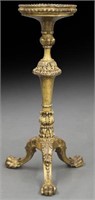 Large gilt carved torchere with acanthus leaf