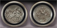 (2) Elkington & Co. silverplate plaques