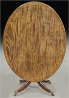 English George III mahogany oval breakfast table