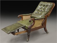 William IV mahogany reclining library armchair