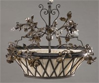 French iron basket chandelier