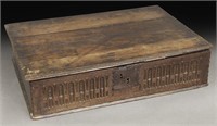 Elizabethan oak bible box dated 1584