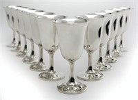 (12) Wallace sterling silver goblets