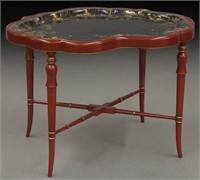 Victorian lacquered and gilt decorated tole tray