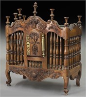 Country French carved walnut panetiere,