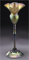 Tiffany style floraform art glass vase.