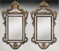 Pr. Italian carved giltwood mirrors,