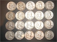 1957 mixed mint Franklin half dollar