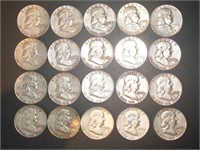 1957, 1958, 1959 mixed mint Franklin half dollar