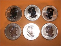 2014 6- 1 1/2oz Silver Canada Arctic Fox coins