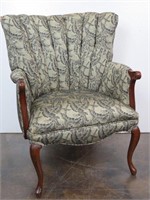 Vintage Tufted Scalloped Wingback Arm Chair