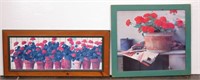 (2) Geranium Garden Theme-Wood Framed Art Prints