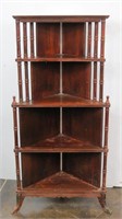 Vintage 5-Tier Wood Corner Shelf Unit