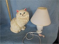 Lamp & Ceramic Cat Bank
