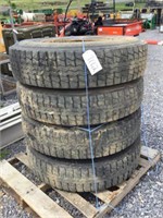 (4) 11R225 Tires & Rims