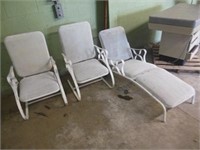 Patio Chairs Set with Lounge Chair (frayed spots)