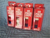 Lot of 4 Sets of 100 Poker Chips!