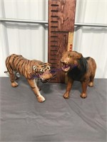 Lion and tiger figures