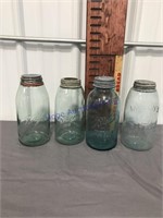 2-quart blue canning jars, 4 count w/ zinc lids