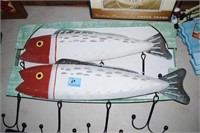 (2) OVERSIZED FISHING LURE DÉCOR ITEMS