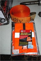 TIE DOWN STRAPS AND SAFETY VESTS