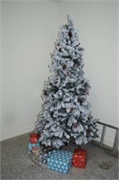 92" PRELIT CHRISTMAS TREE WITH FROSTED LOOK