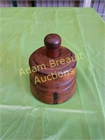 Antique 5-inch wood carved butter stamp