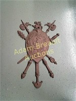 30" cast Shield of arms wall hanging