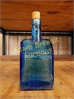 8 inch Wheaton old cabin Whiskey Blue Bottle