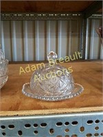 Vintage 7 inch glass Dome dish and lid