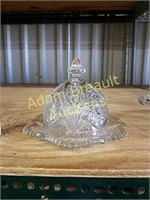 Vintage 7 inch cut glass dome dish and lid