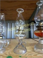 Vintage 14 inch clear glass oil lamp