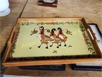 Vintage Goose 12 x 17 Wood serving tray