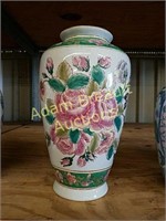 Vintage 12" Chinese porcelain Rose vase