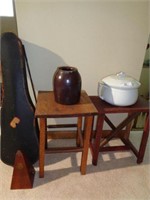 Lot - Includes 2 Small Benches, Chamber Pot,