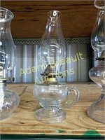 Vintage 12 inch clear glass oil lamp