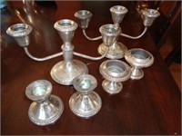 3 Pair Sterling Weighted Candleholders