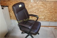 Office Chair -  Brown Leather Look