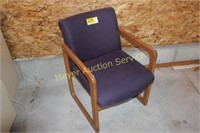 Purple Chair with Wooden Arms