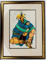 Art Mary Hudgins Native American Figural Painting