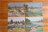 Group of 4 Helmer Barklund Landscapes