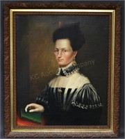 19th Century Portrait Woman w/Book