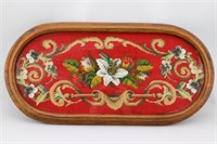 Ca 1880 Beaded & Needlework Plateau