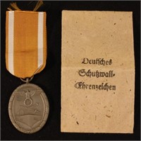 Nazi Westwall medal with original envelope