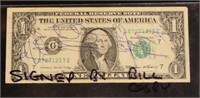 Bill Cosby Autographed $1.00 Bill