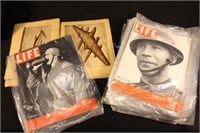 Vintage scrapbook (WWII) and Life Magazine Lot