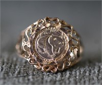 10k Gold Panda Coin Ring