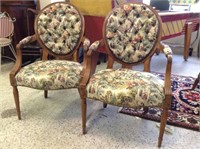 Pair of Italian Victorian-style Parlor Chairs