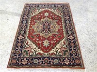 Vintage Indo-Serapi Carpet w/ Rust Field - 2273